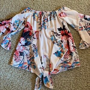 Sleeveless floral blouse
